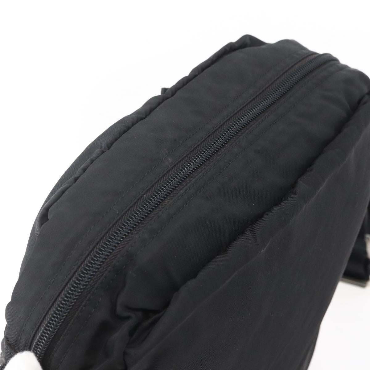 PRADA Shoulder Bag Nylon Black Silver Auth ka123