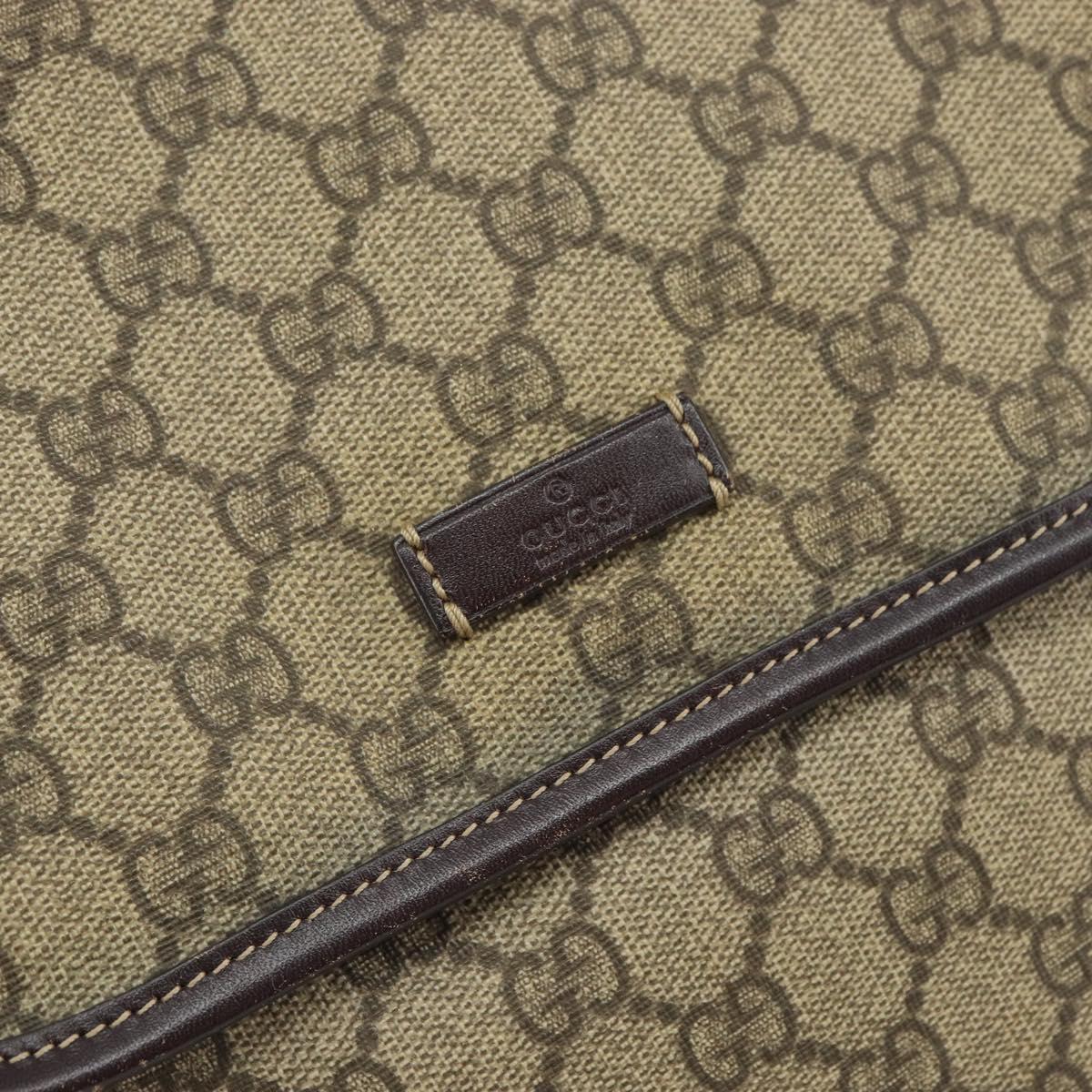 GUCCI GG Supreme Shoulder Bag PVC Beige Gold 223666 Auth ka1236