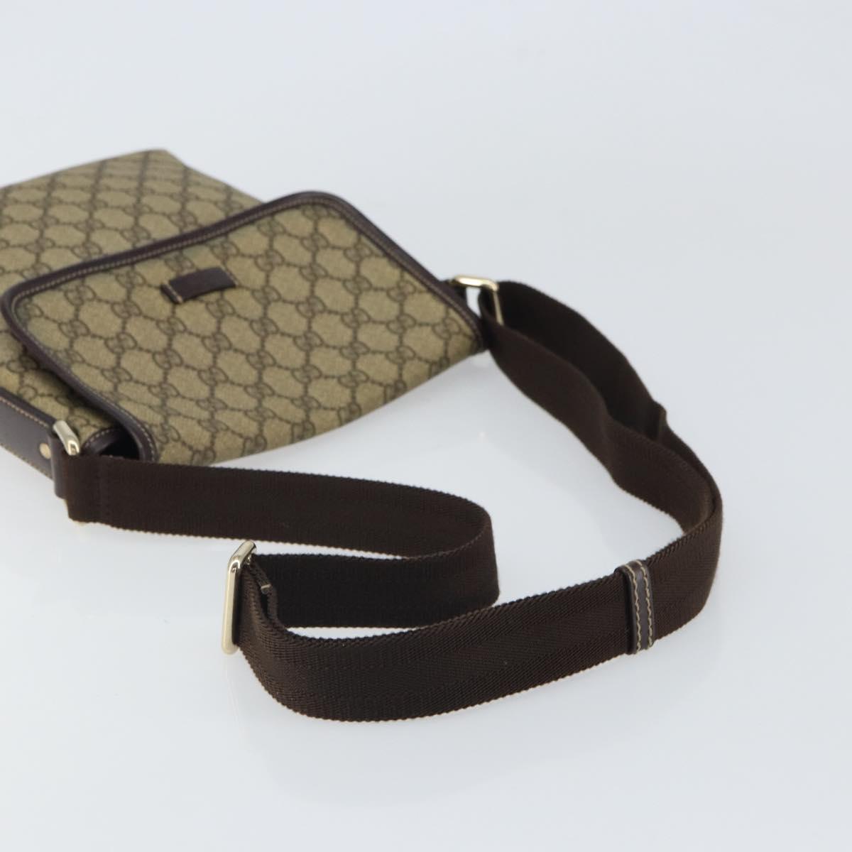GUCCI GG Supreme Shoulder Bag PVC Beige Gold 223666 Auth ka1236