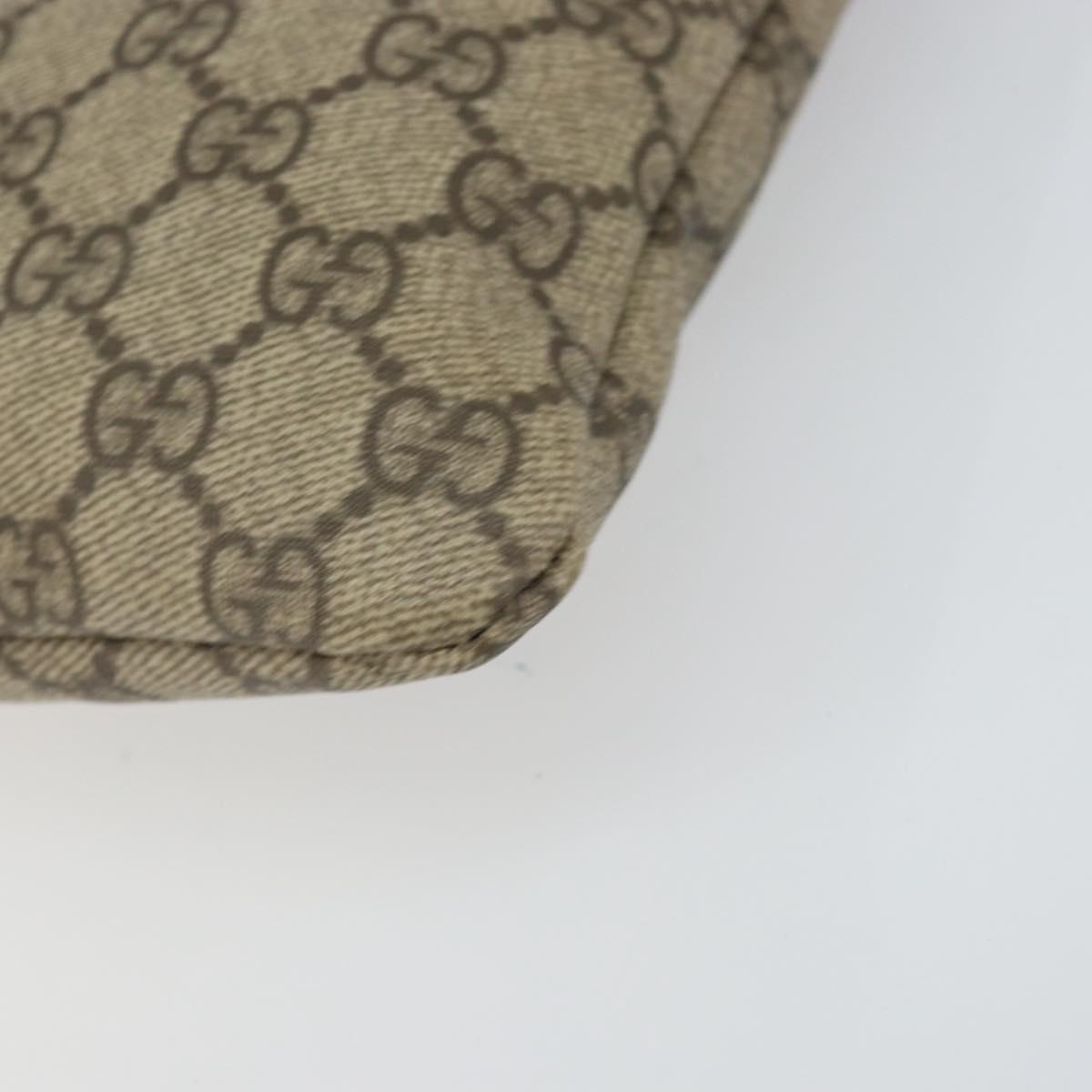 GUCCI GG Supreme Web Sherry Line Shoulder Bag PVC Beige Gold 246413 Auth ka1238