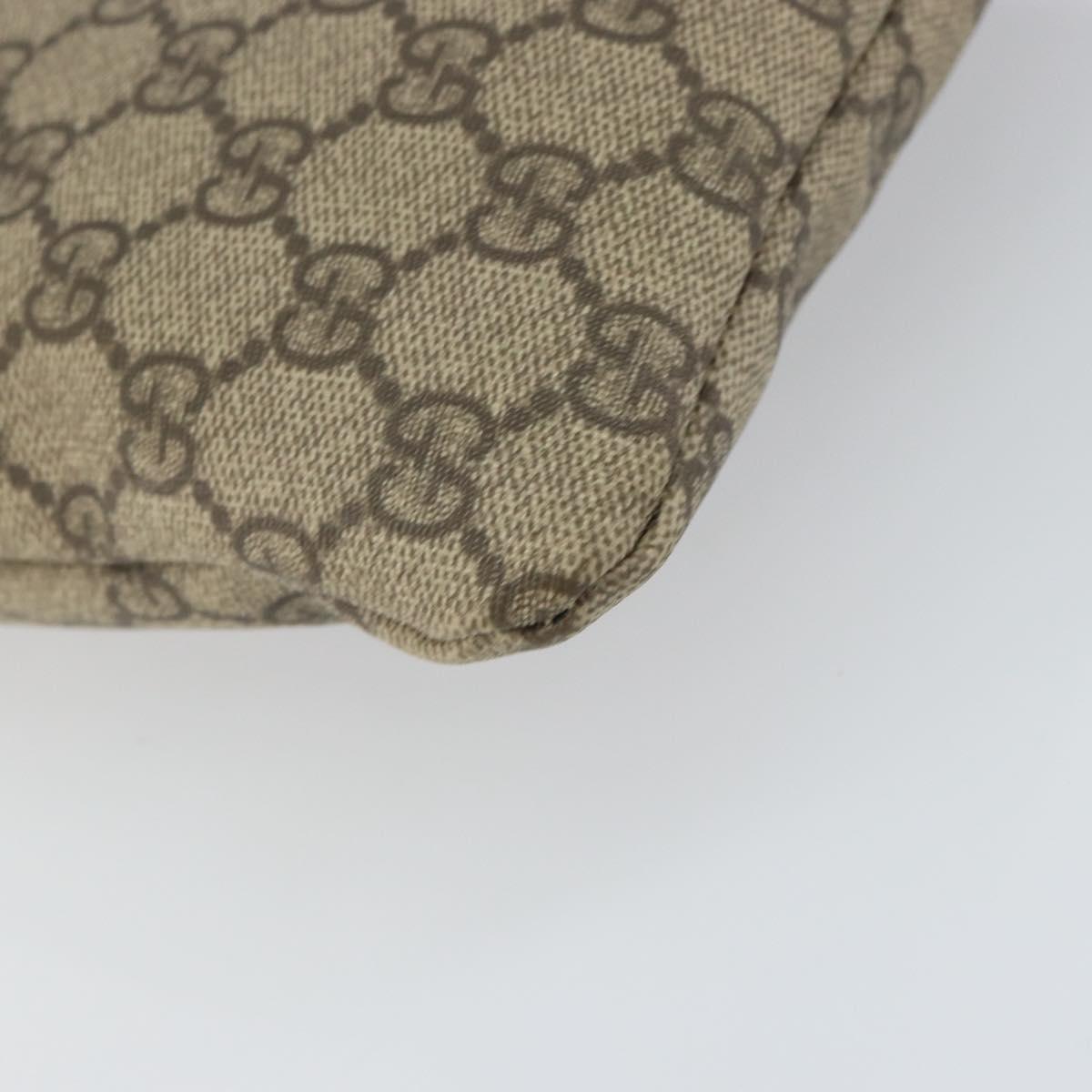 GUCCI GG Supreme Web Sherry Line Shoulder Bag PVC Beige Gold 246413 Auth ka1238