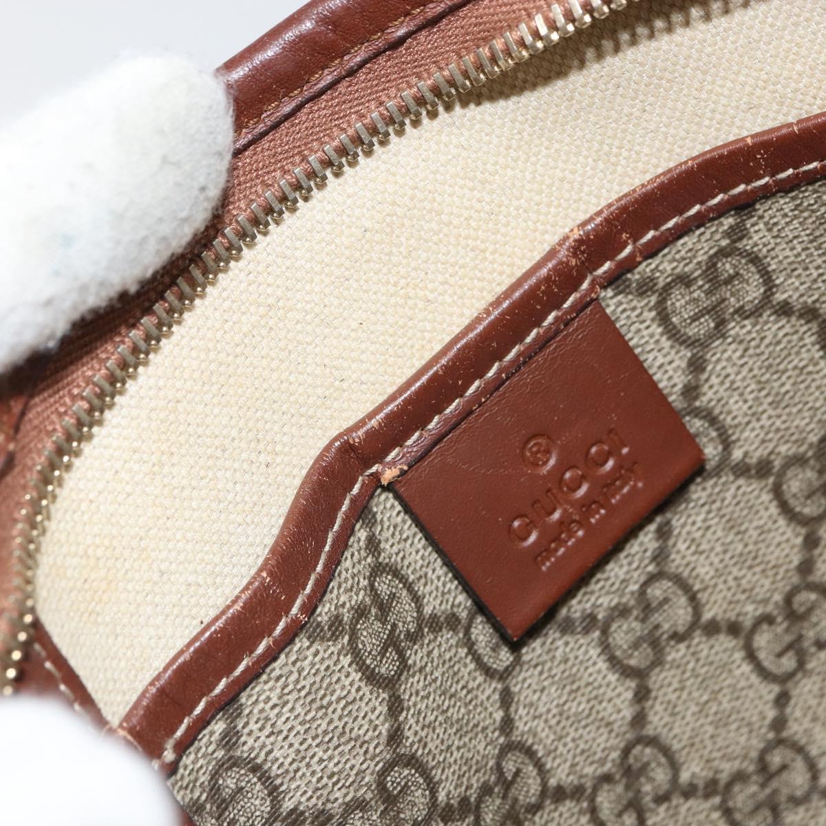 GUCCI GG Supreme Web Sherry Line Shoulder Bag PVC Beige Gold 246413 Auth ka1238