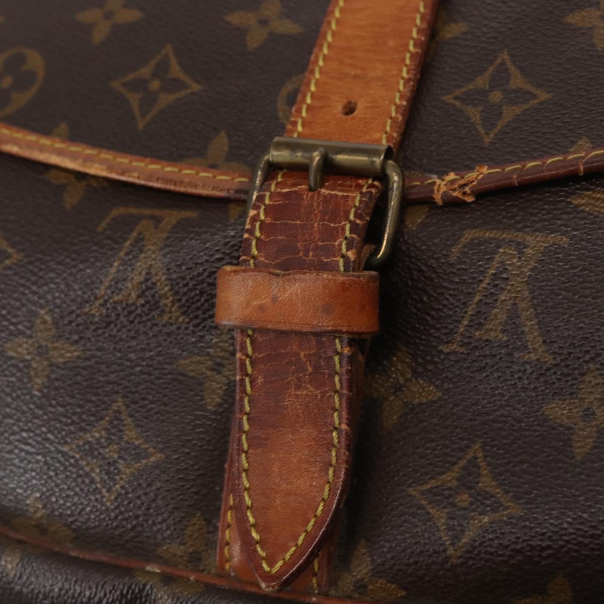 LOUIS VUITTON Monogram Saumur 35 Shoulder Bag M42254 LV Auth ka1244