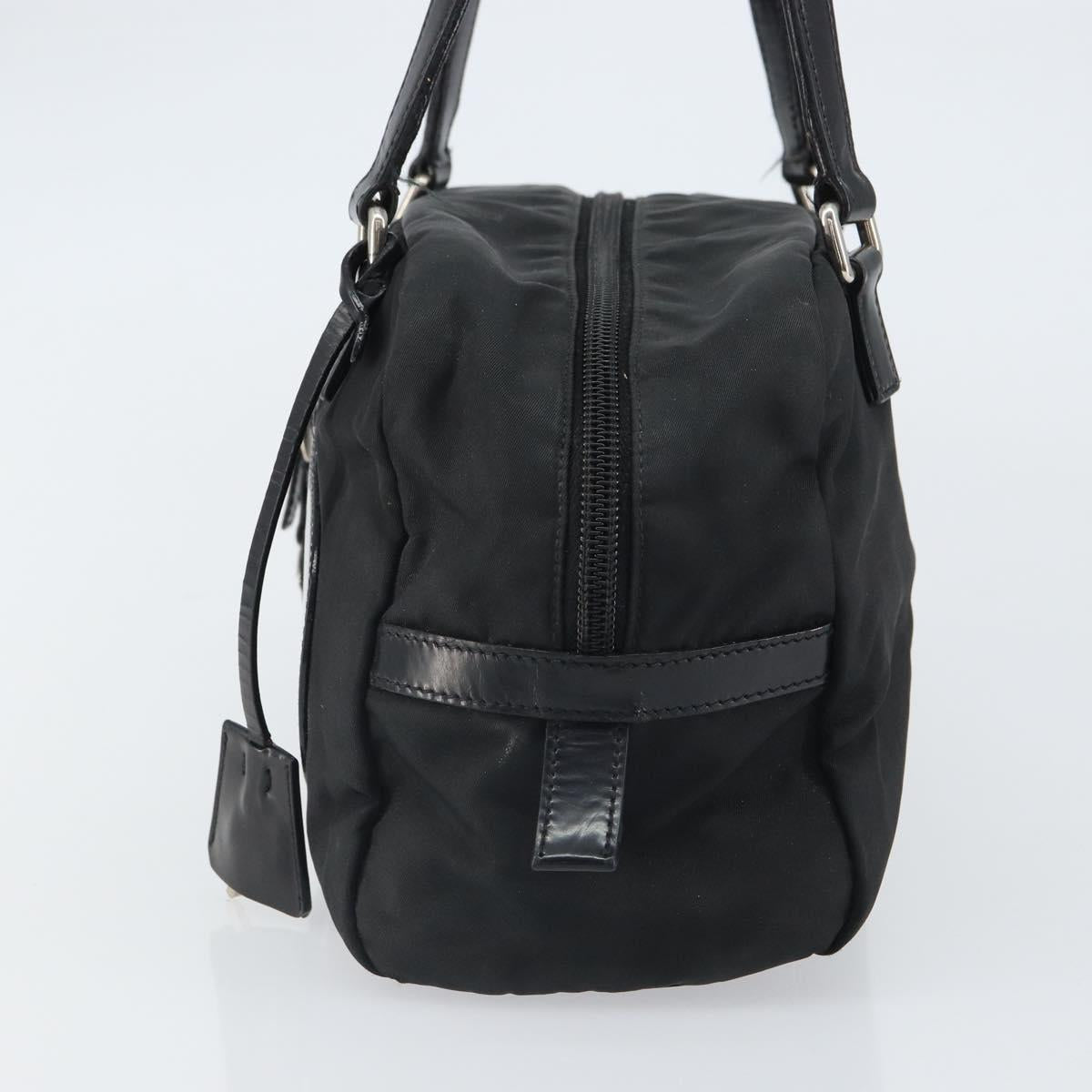 PRADA Hand Bag Nylon Black Silver Auth ka1246