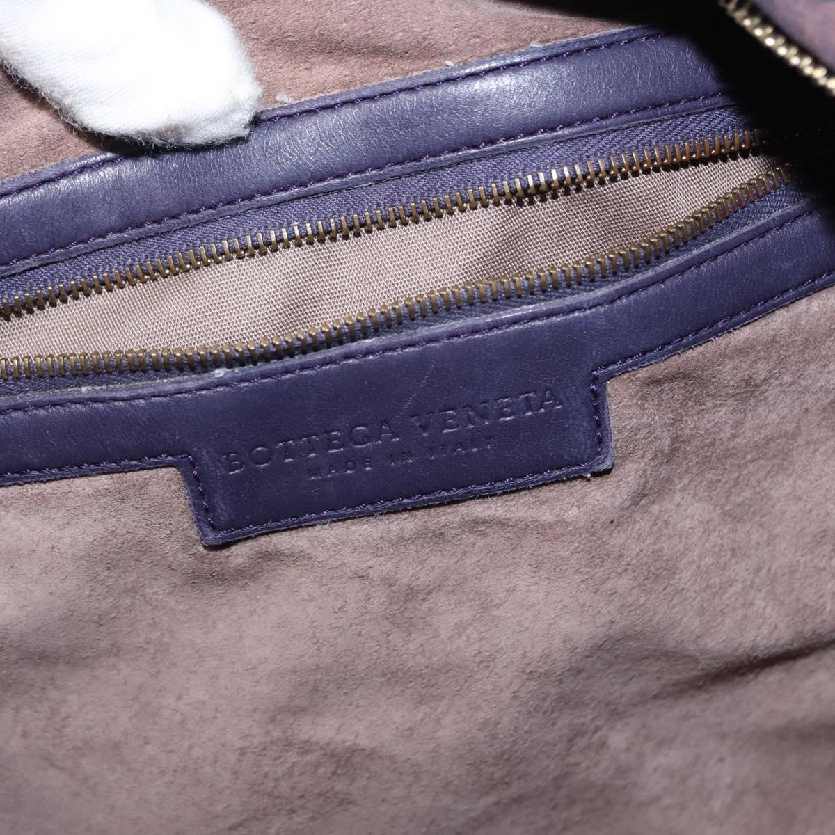 BOTTEGA VENETA INTRECCIATO Hobo Shoulder Bag Leather Purple 115653 Auth ka125