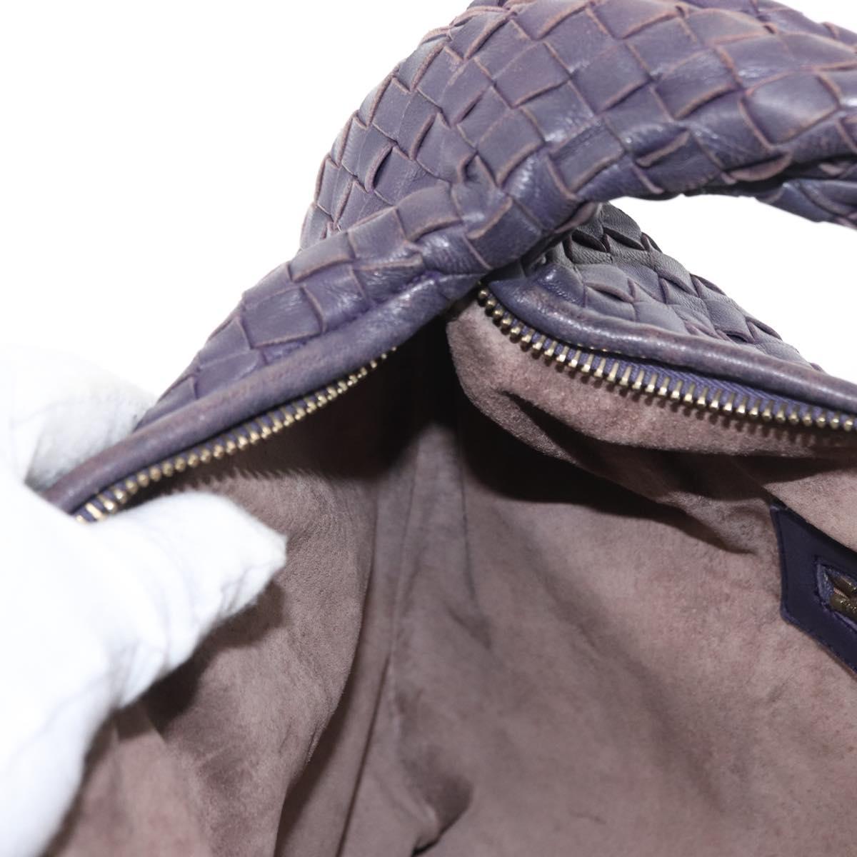 BOTTEGA VENETA INTRECCIATO Hobo Shoulder Bag Leather Purple 115653 Auth ka125