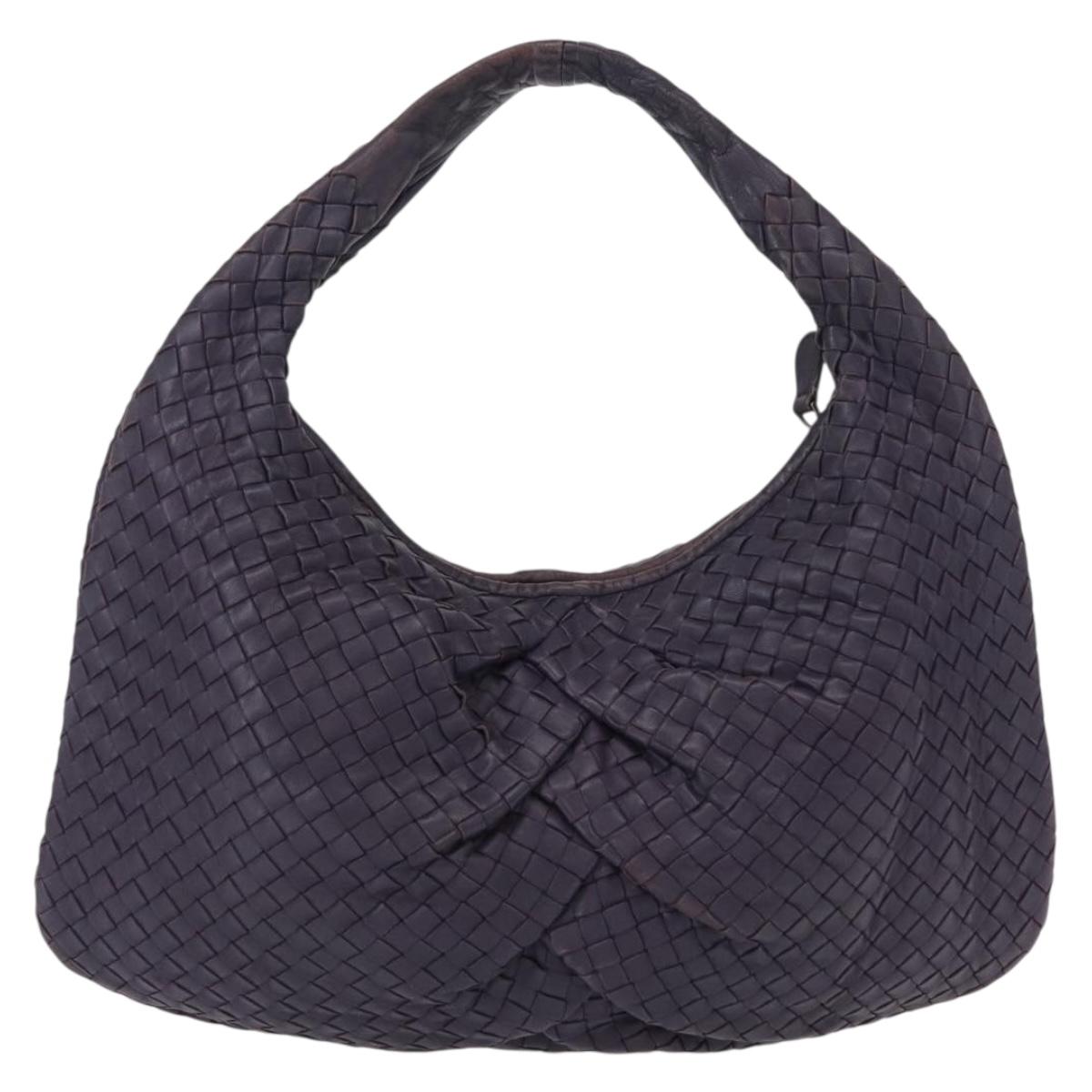 BOTTEGA VENETA INTRECCIATO Hobo Shoulder Bag Leather Purple 115653 Auth ka125