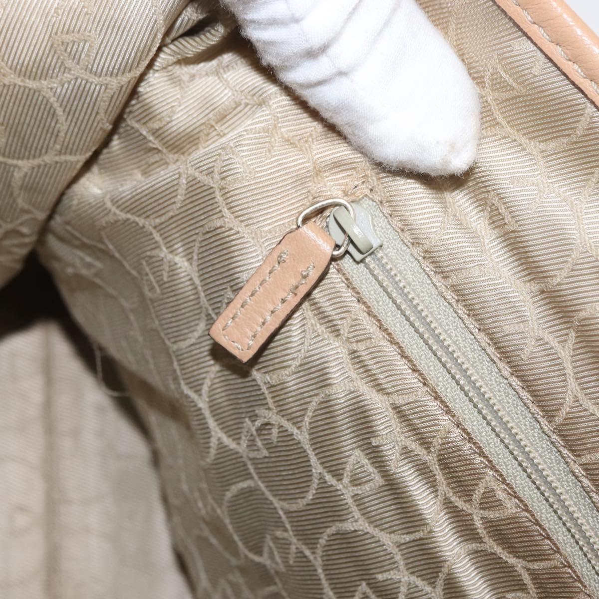 GUCCI GG Supreme Tote Bag PVC White Gold 264221 Auth ka1250