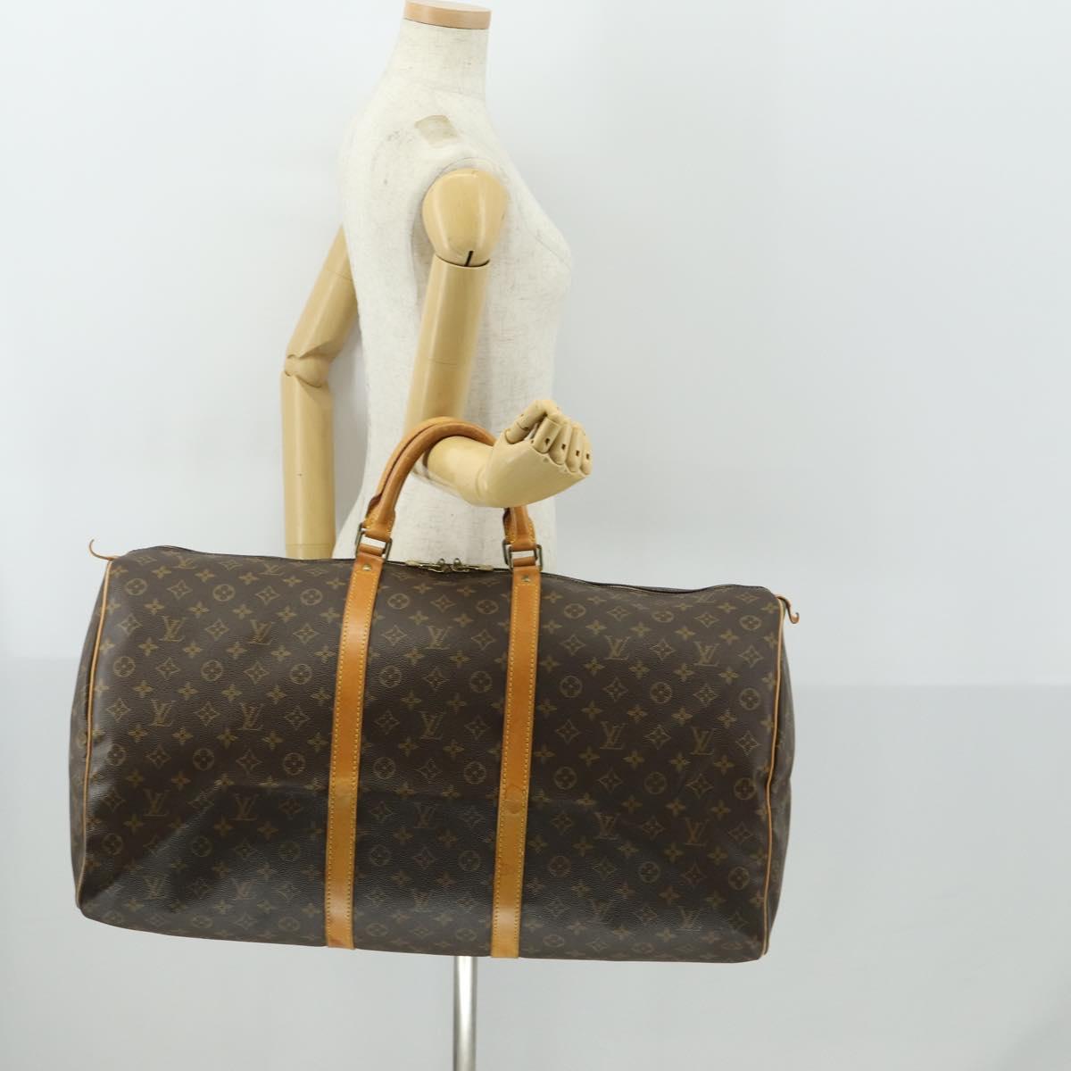 LOUIS VUITTON Monogram Keepall 60 Boston Bag M41422 LV Auth ka1255