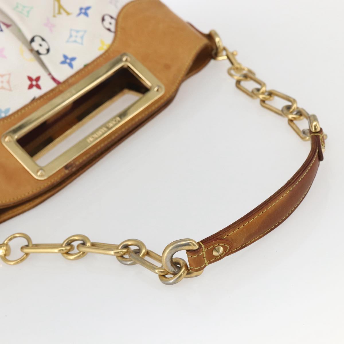 LOUIS VUITTON Monogram Multicolor Judy MM Hand Bag 2way White M40255 Auth ka1257