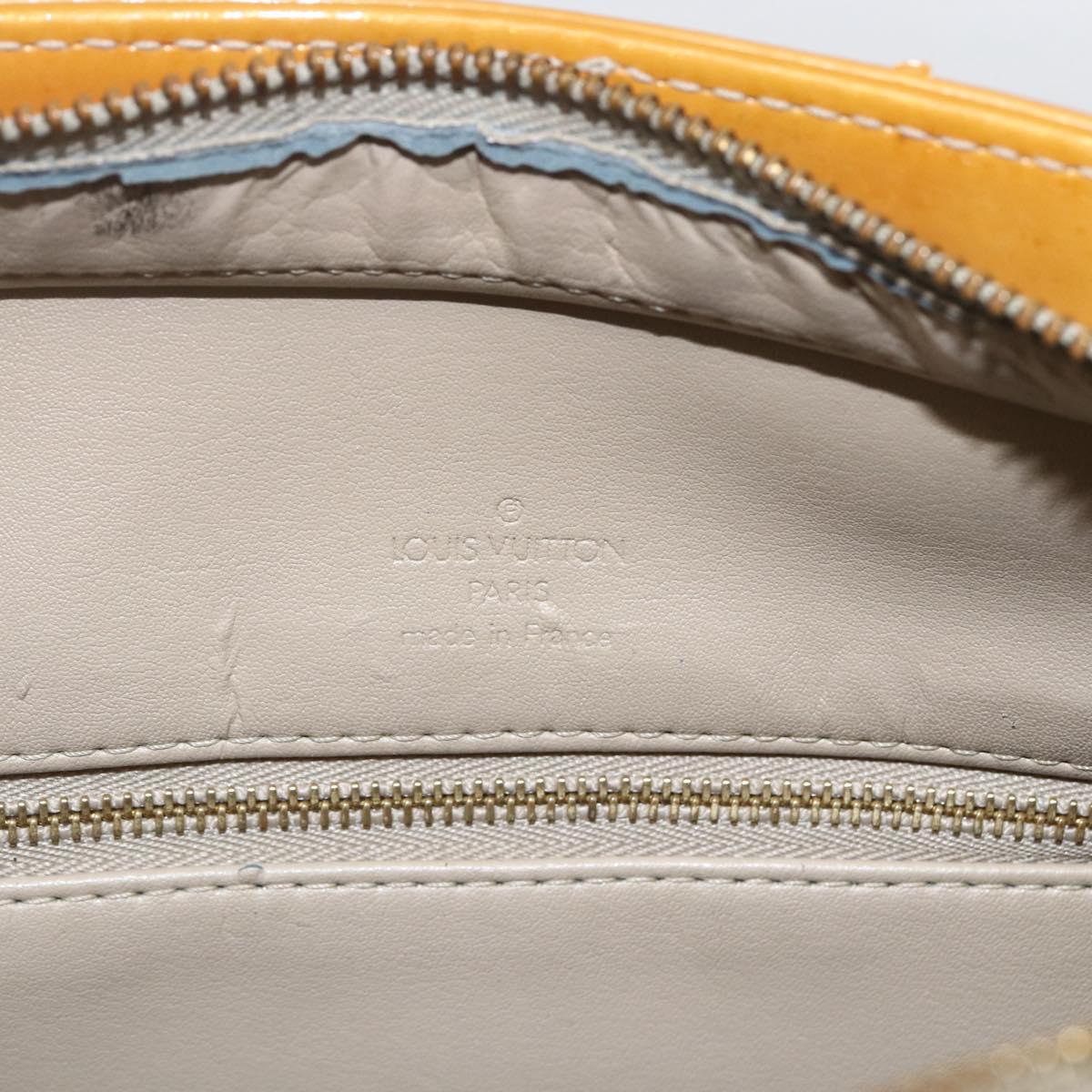 LOUIS VUITTON Monogram Vernis Houston Hand Bag Beige M91004 LV Auth ka1258