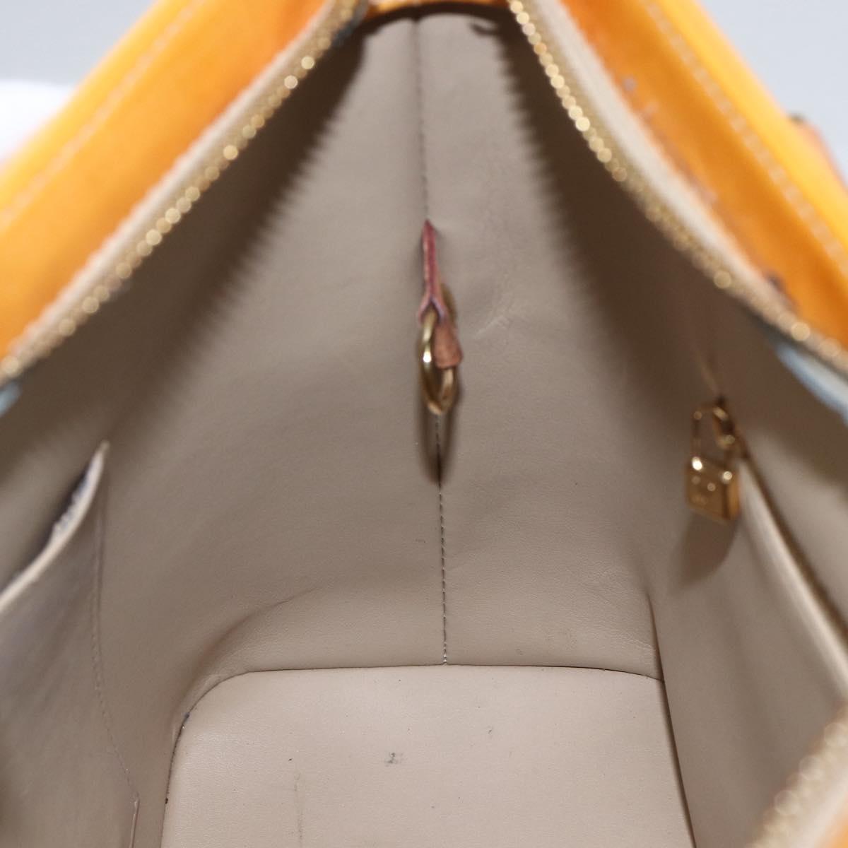 LOUIS VUITTON Monogram Vernis Houston Hand Bag Beige M91004 LV Auth ka1258