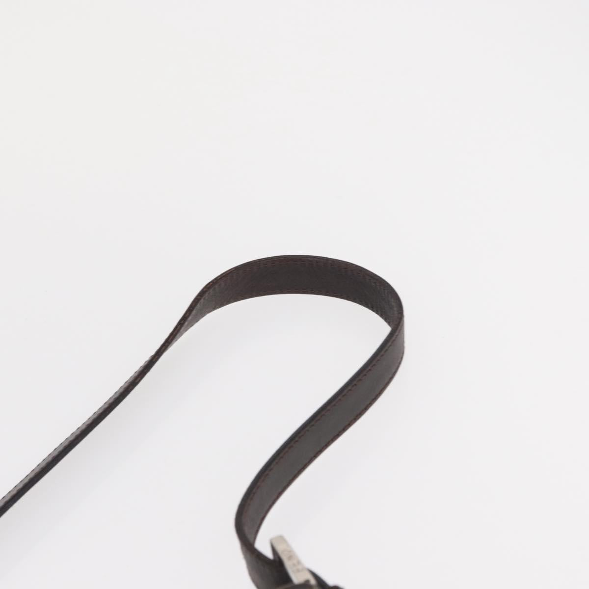 FENDI Zucca Canvas Mamma Baguette Shoulder Bag Black Brown Auth ka126