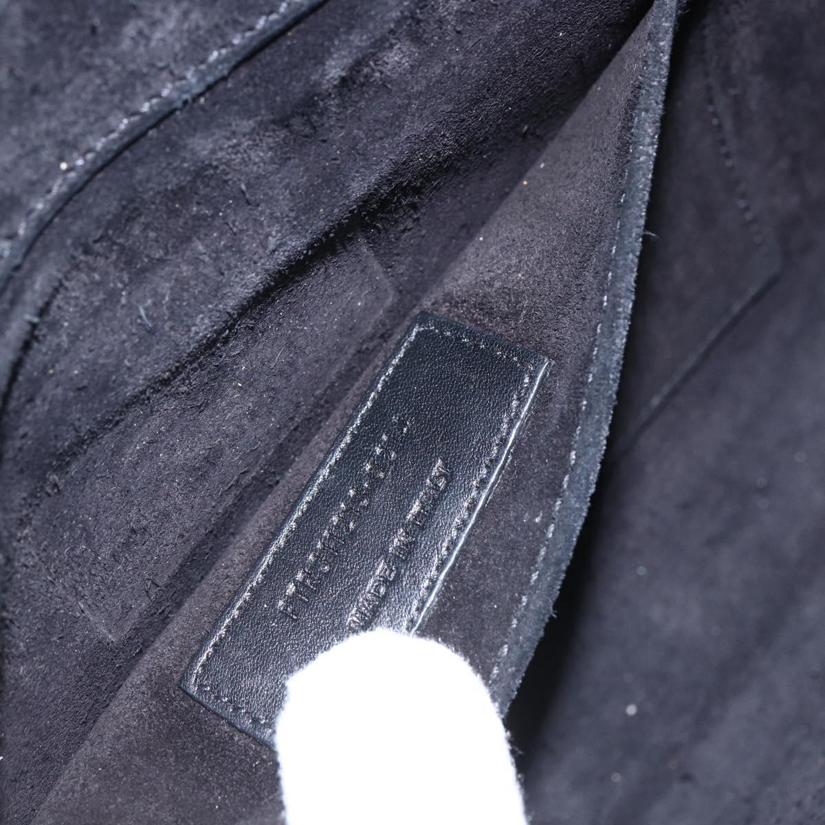 SAINT LAURENT Clutch Bag Leather Black Gold Auth ka1261