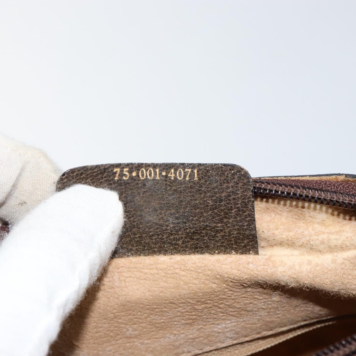 GUCCI GG Supreme Web Sherry Line Bag PVC Beige Gold 75 001 4071 Auth ka127