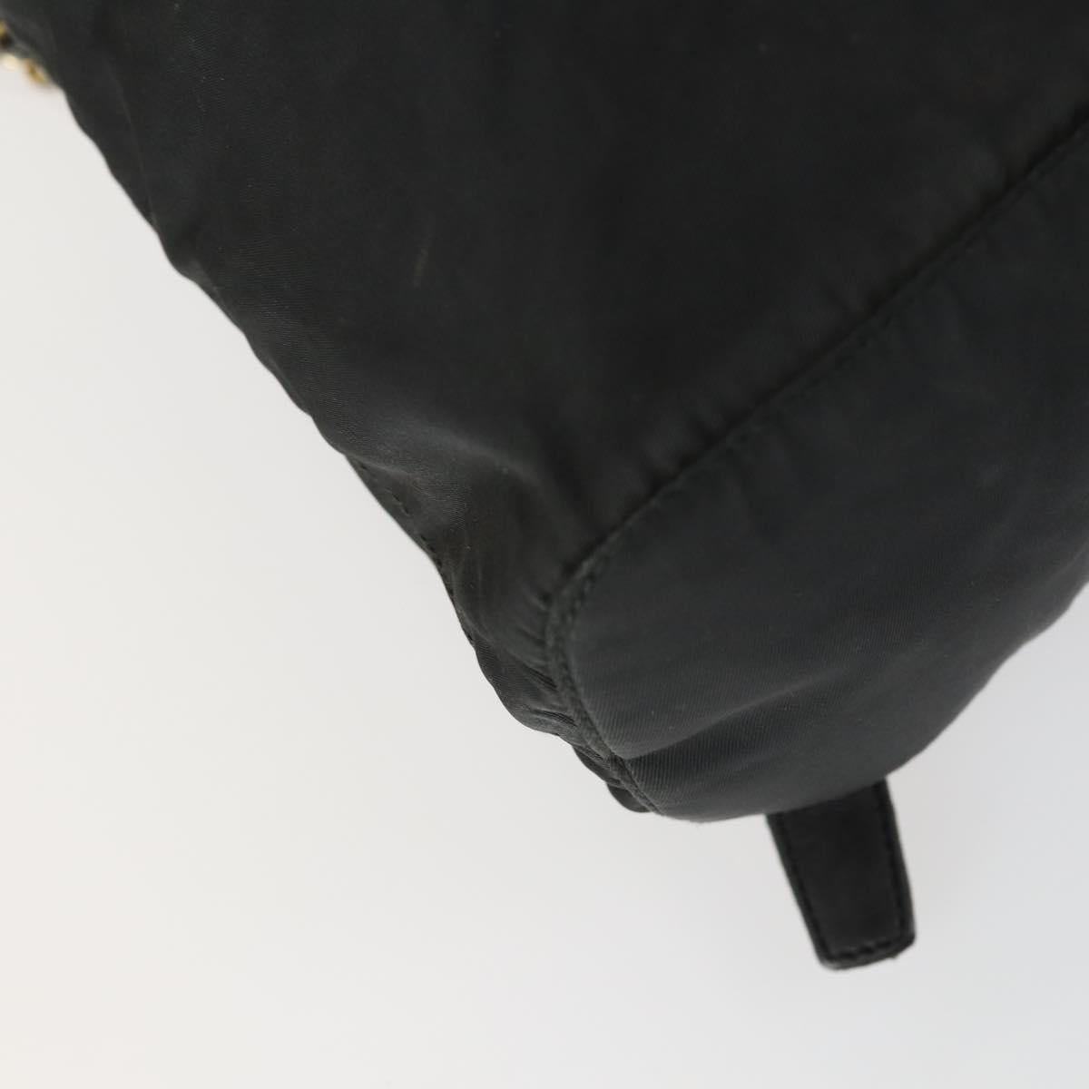 PRADA Backpack Nylon Black Gold Auth ka1273