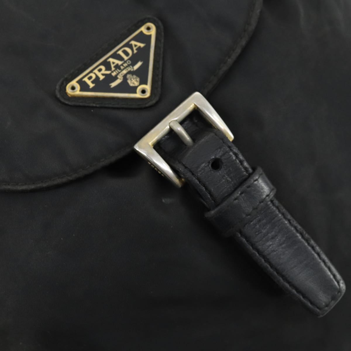 PRADA Backpack Nylon Black Gold Auth ka1273