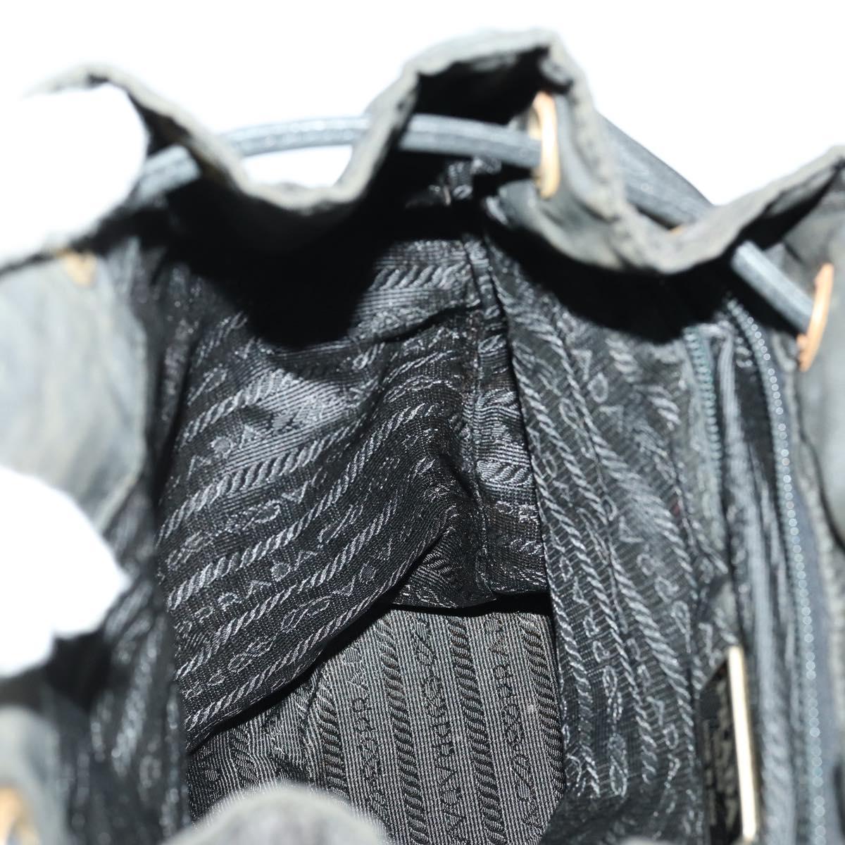 PRADA Backpack Nylon Black Gold Auth ka1273
