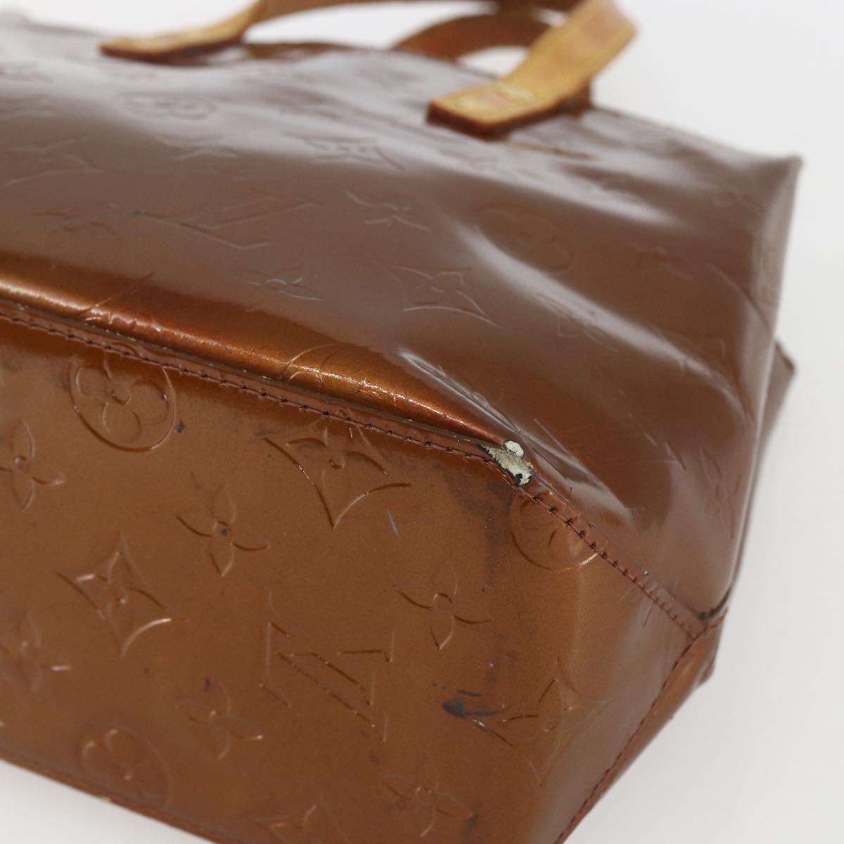 LOUIS VUITTON Monogram Vernis Reade PM Hand Bag Bronze M91146 LV Auth ka1278