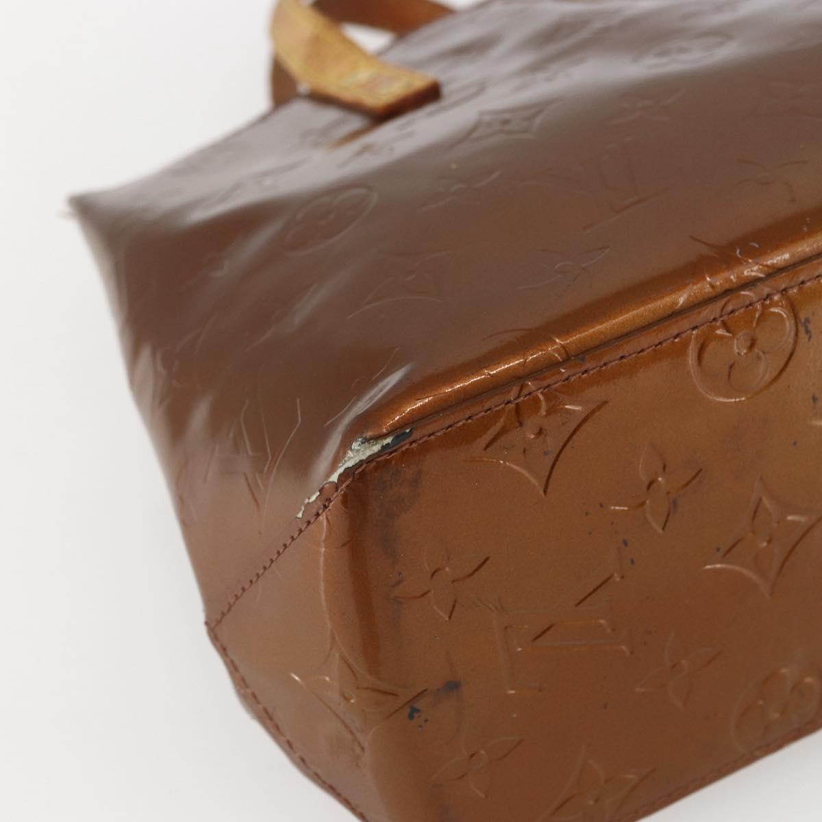 LOUIS VUITTON Monogram Vernis Reade PM Hand Bag Bronze M91146 LV Auth ka1278