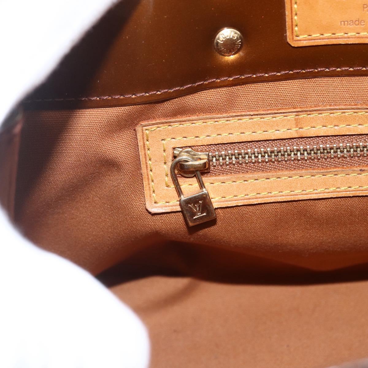 LOUIS VUITTON Monogram Vernis Reade PM Hand Bag Bronze M91146 LV Auth ka1278