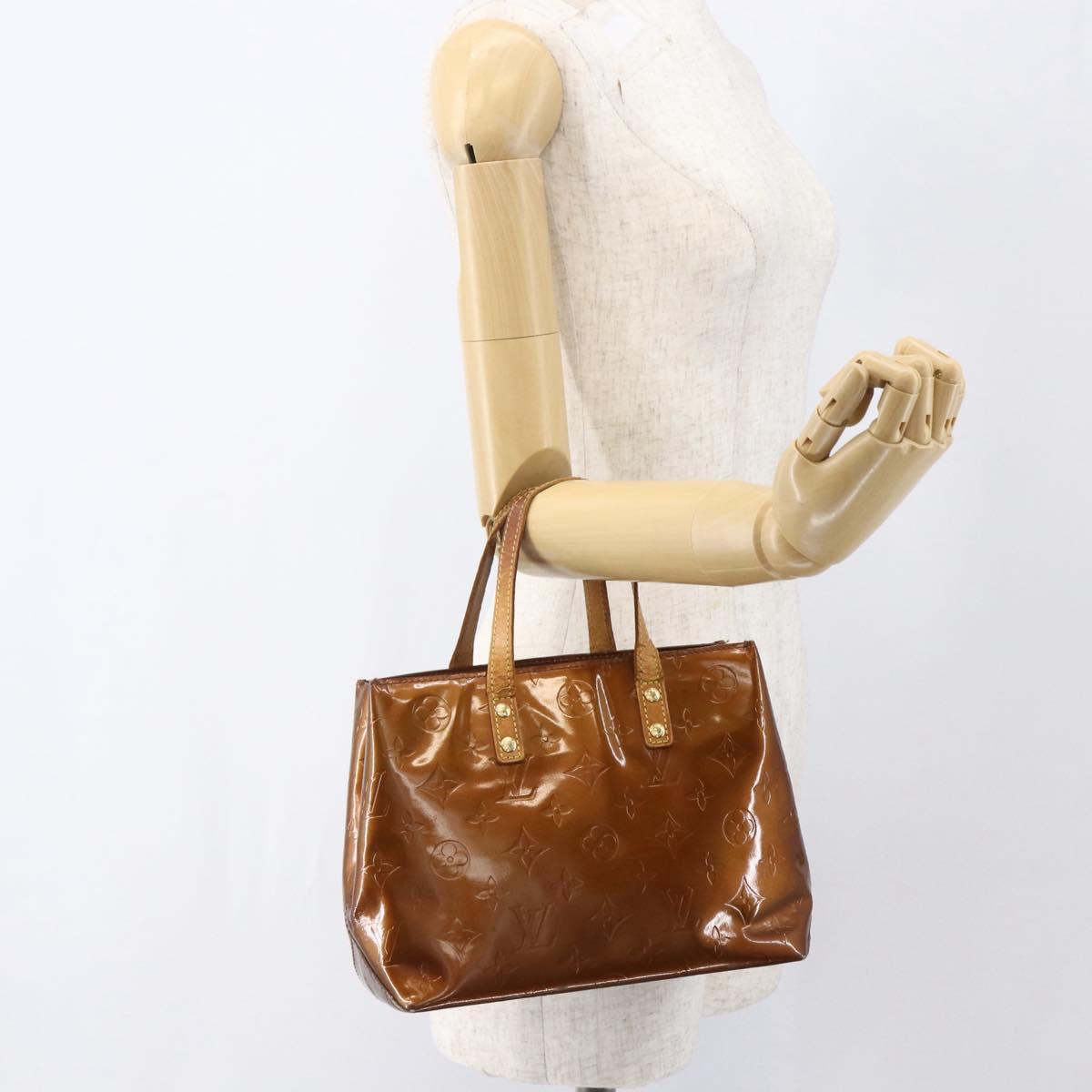 LOUIS VUITTON Monogram Vernis Reade PM Hand Bag Bronze M91146 LV Auth ka1278