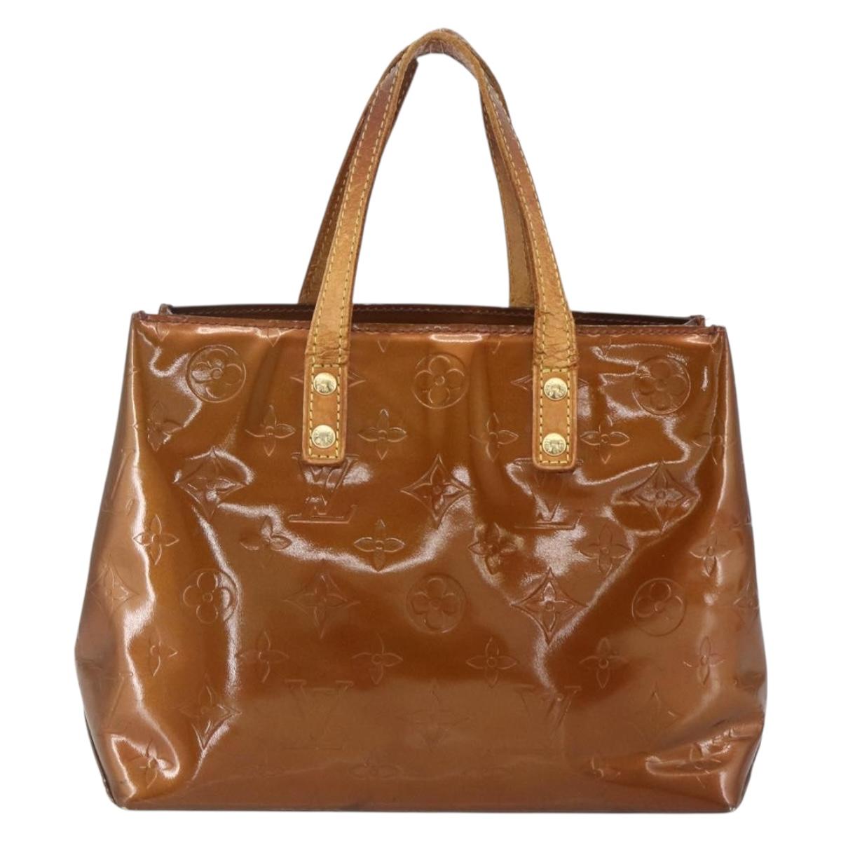 LOUIS VUITTON Monogram Vernis Reade PM Hand Bag Bronze M91146 LV Auth ka1278