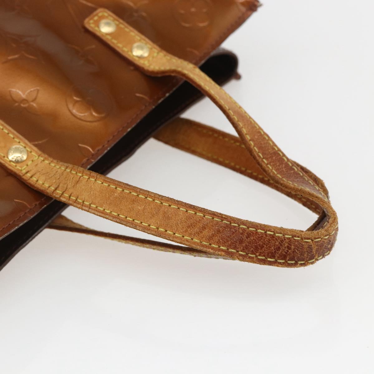 LOUIS VUITTON Monogram Vernis Reade PM Hand Bag Bronze M91146 LV Auth ka1278