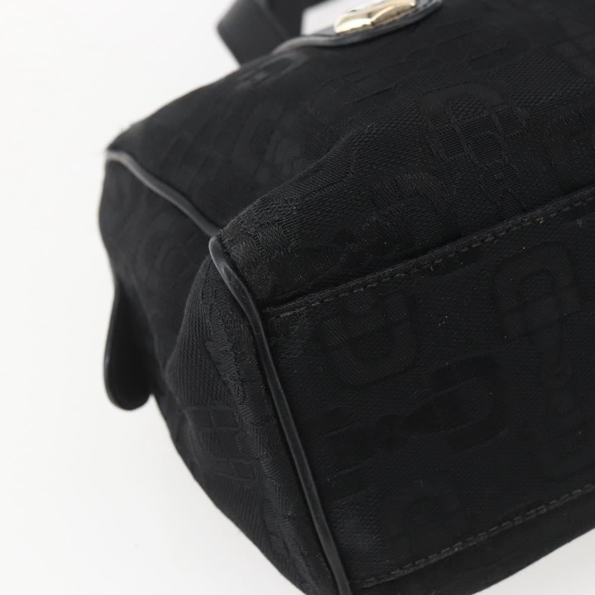 GUCCI Hand Bag Canvas Black Gold 248270 Auth ka1280
