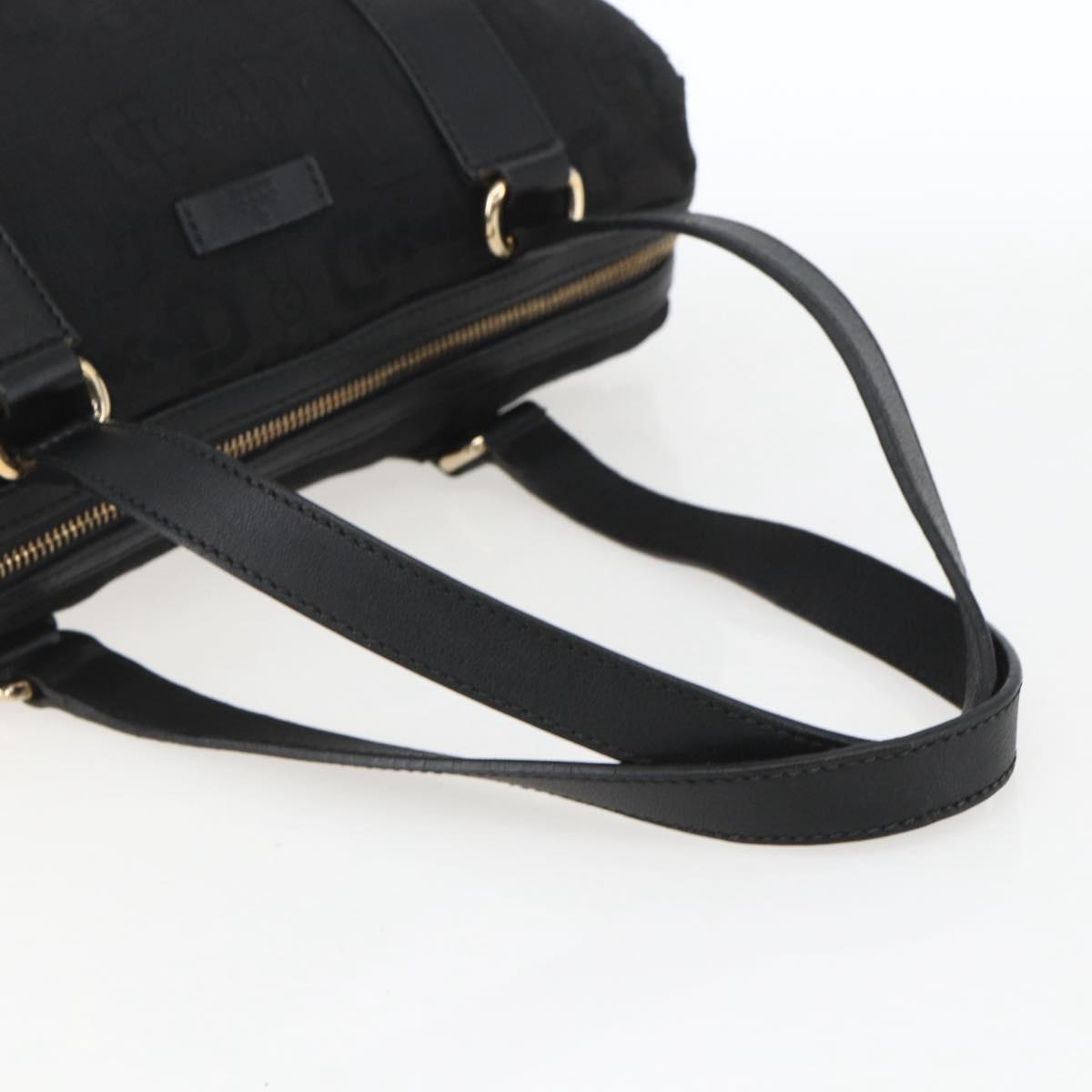 GUCCI Hand Bag Canvas Black Gold 248270 Auth ka1280