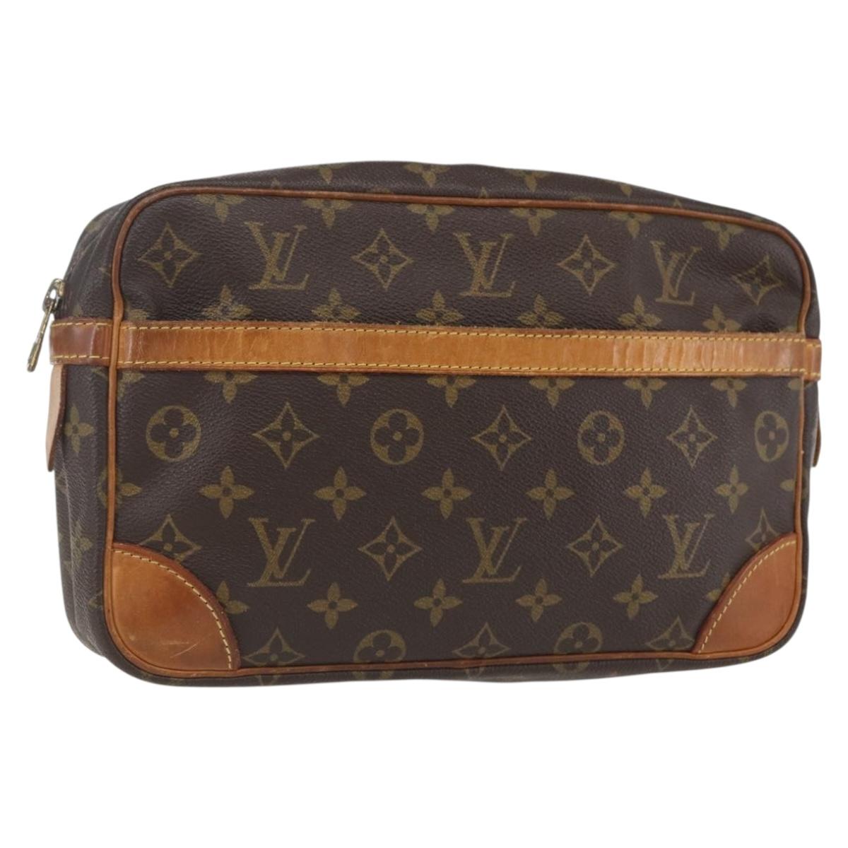 LOUIS VUITTON Monogram Compiegne 28 Clutch Bag M51845 LV Auth ka1289