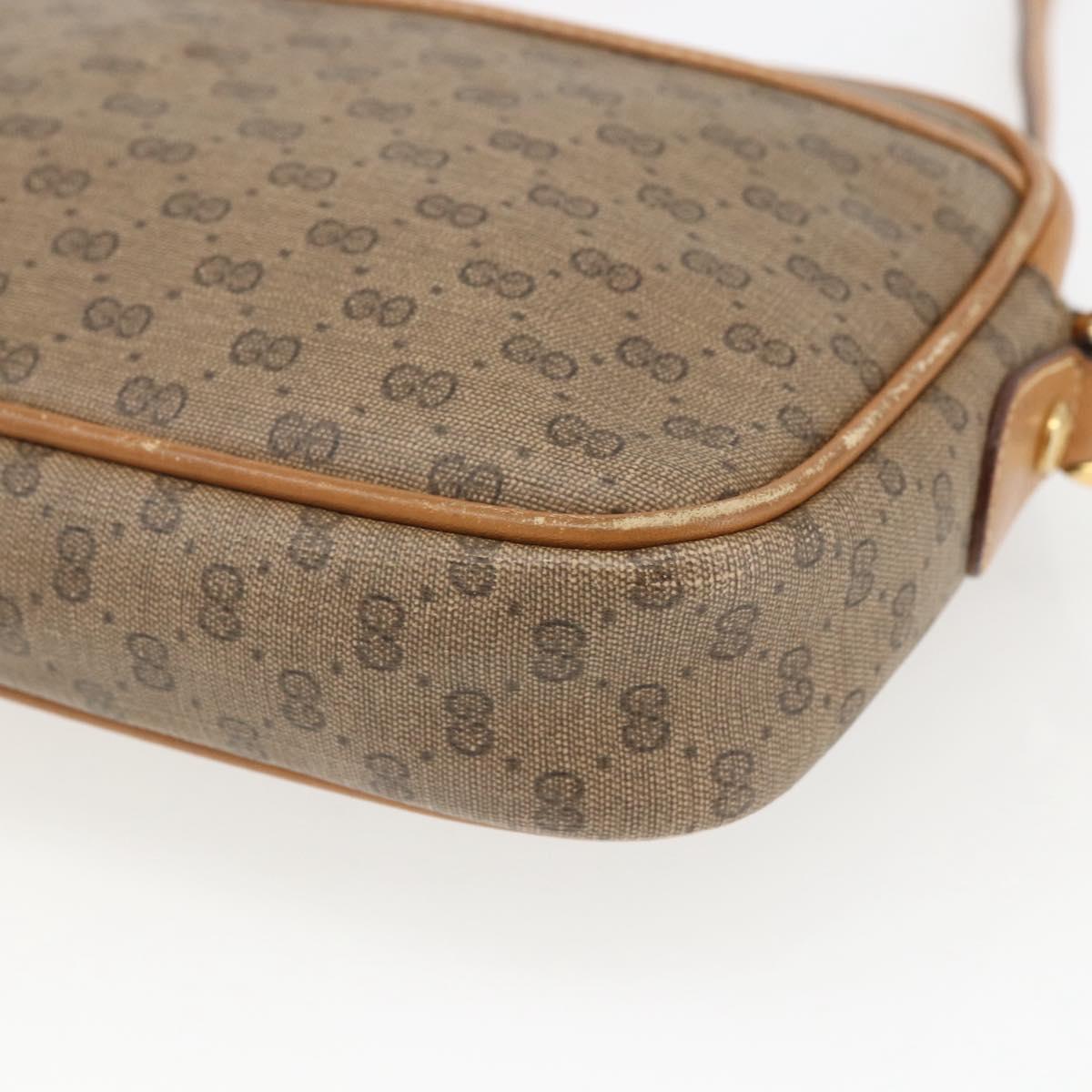 GUCCI Micro GG Supreme Shoulder Bag PVC Beige Gold 007 113 0095 Auth ka1300
