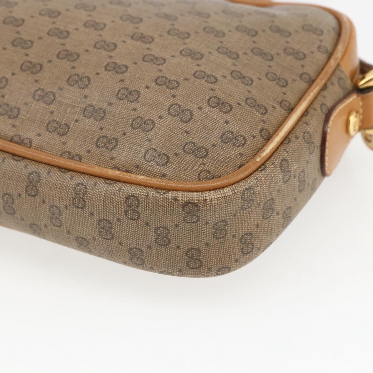 GUCCI Micro GG Supreme Shoulder Bag PVC Beige Gold 007 113 0095 Auth ka1300