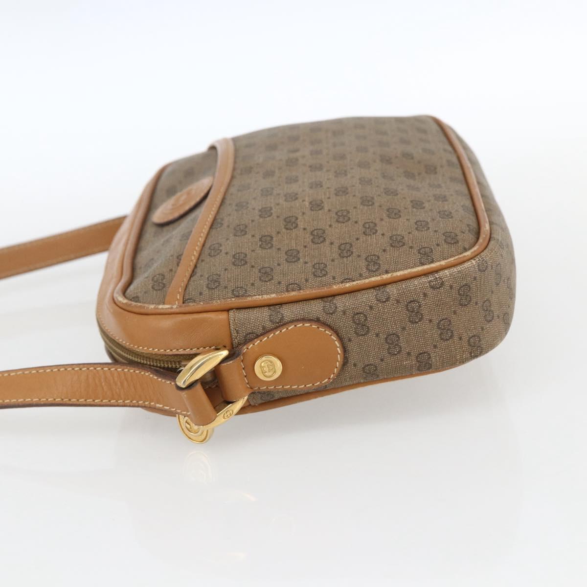 GUCCI Micro GG Supreme Shoulder Bag PVC Beige Gold 007 113 0095 Auth ka1300