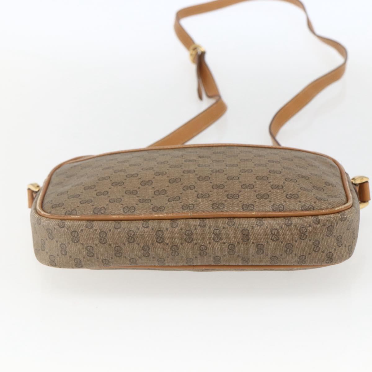 GUCCI Micro GG Supreme Shoulder Bag PVC Beige Gold 007 113 0095 Auth ka1300