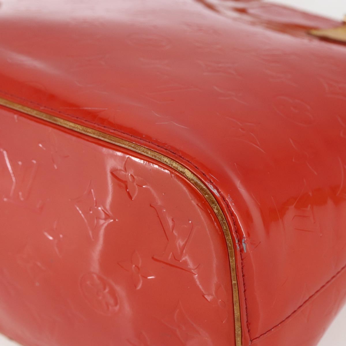 LOUIS VUITTON Monogram Vernis Houston Hand Bag Rouge M91092 LV Auth ka1304