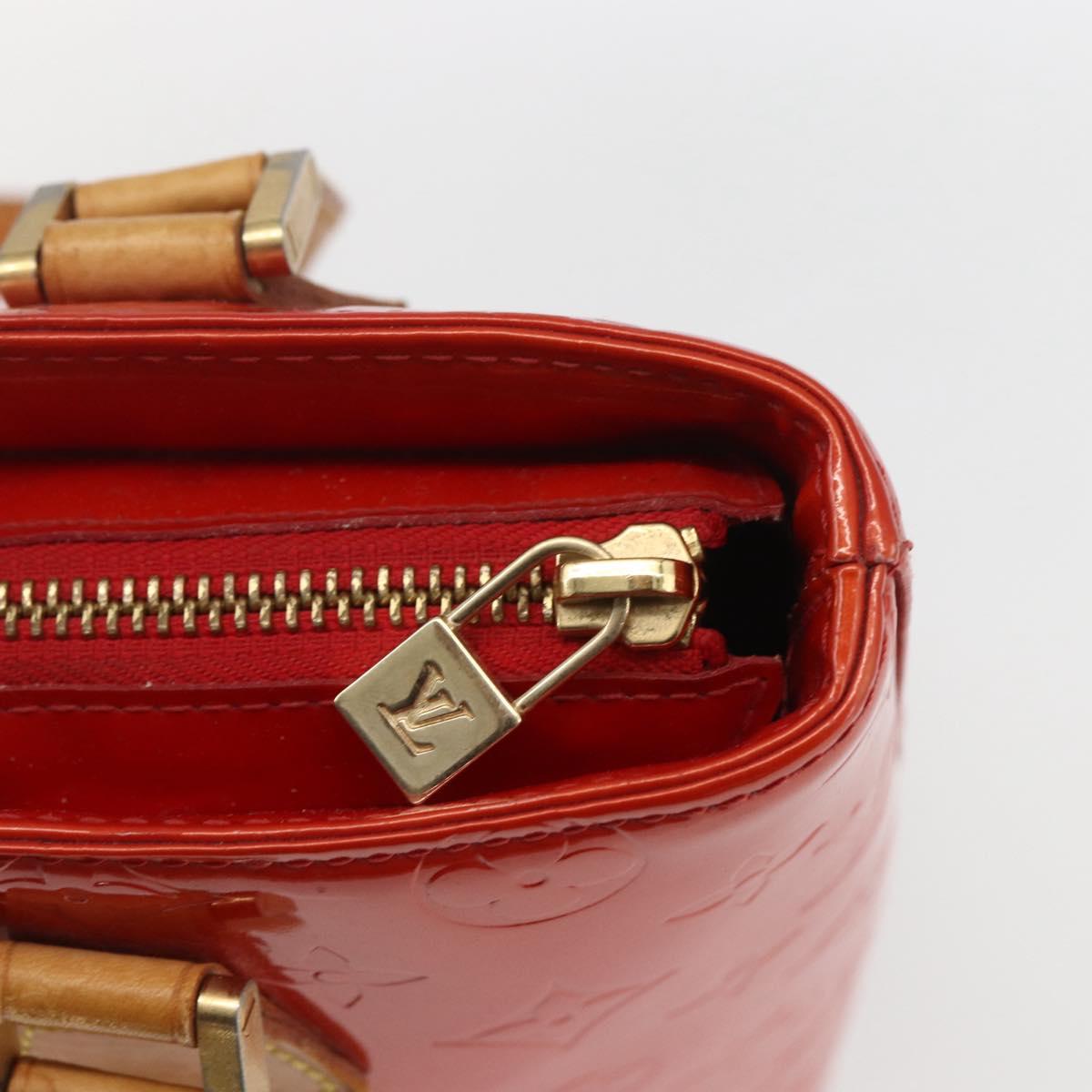 LOUIS VUITTON Monogram Vernis Houston Hand Bag Rouge M91092 LV Auth ka1304