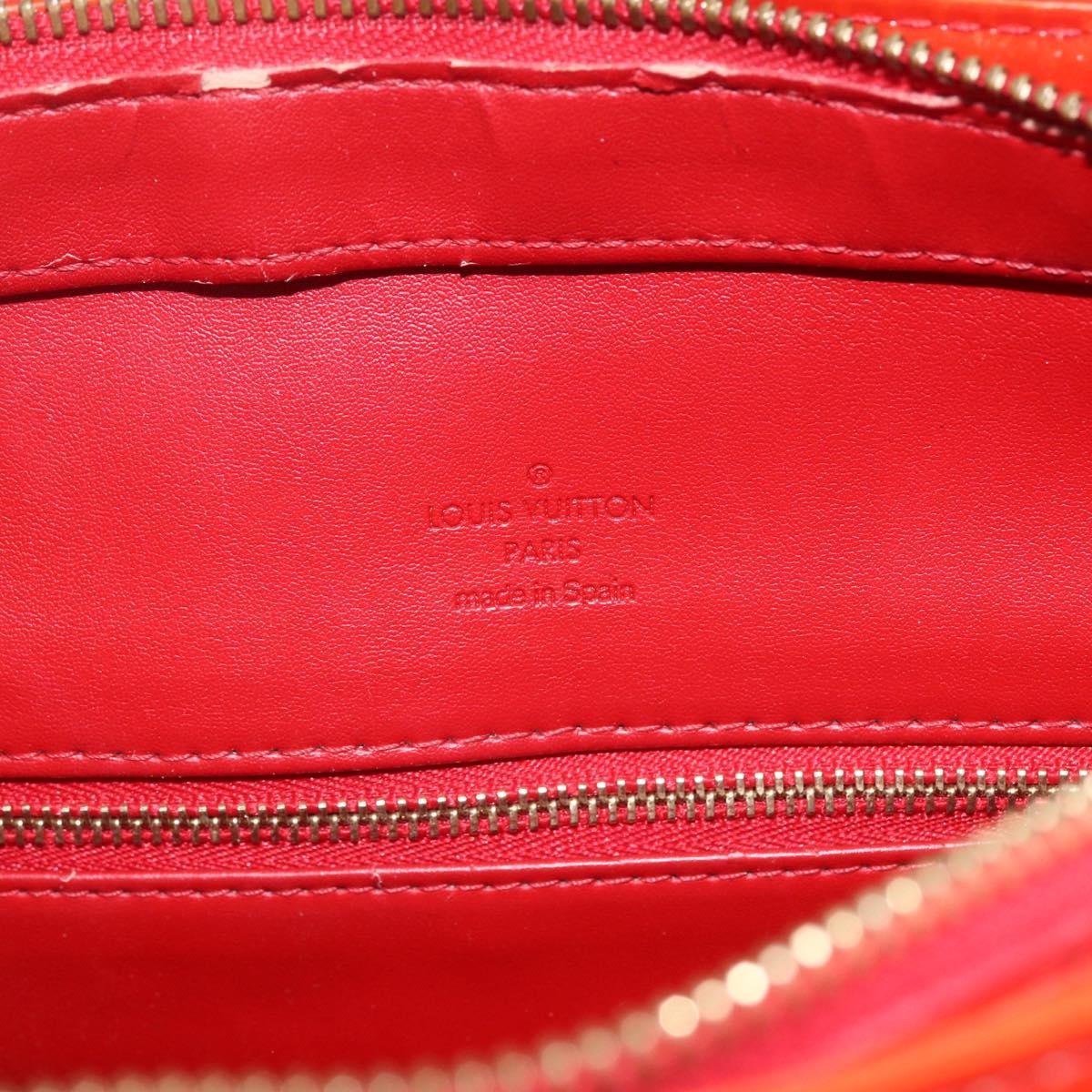 LOUIS VUITTON Monogram Vernis Houston Hand Bag Rouge M91092 LV Auth ka1304