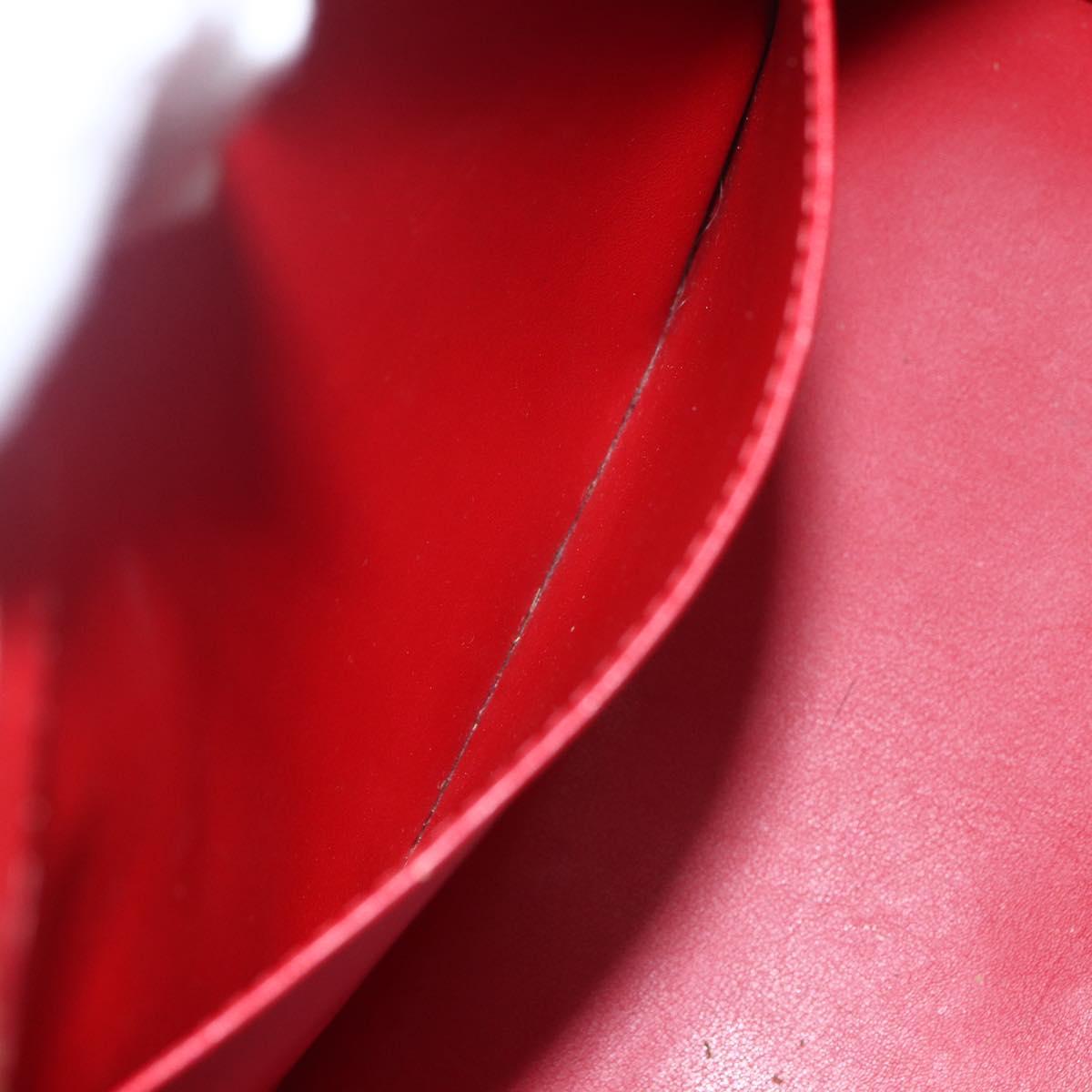 LOUIS VUITTON Monogram Vernis Houston Hand Bag Rouge M91092 LV Auth ka1304