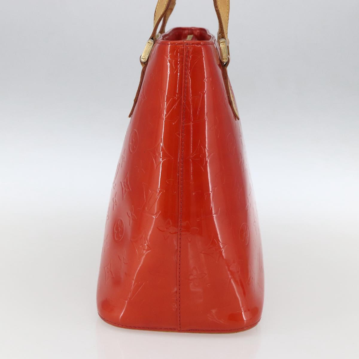 LOUIS VUITTON Monogram Vernis Houston Hand Bag Rouge M91092 LV Auth ka1304