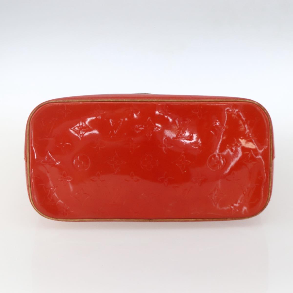 LOUIS VUITTON Monogram Vernis Houston Hand Bag Rouge M91092 LV Auth ka1304