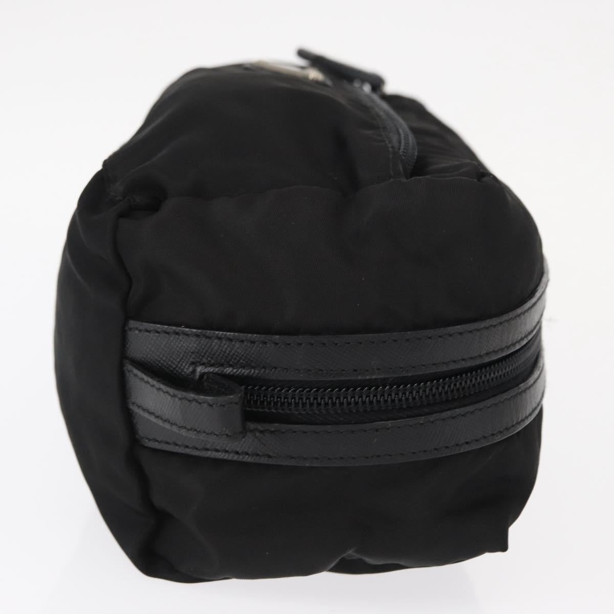 PRADA Pouch Nylon Black Silver Auth ka131