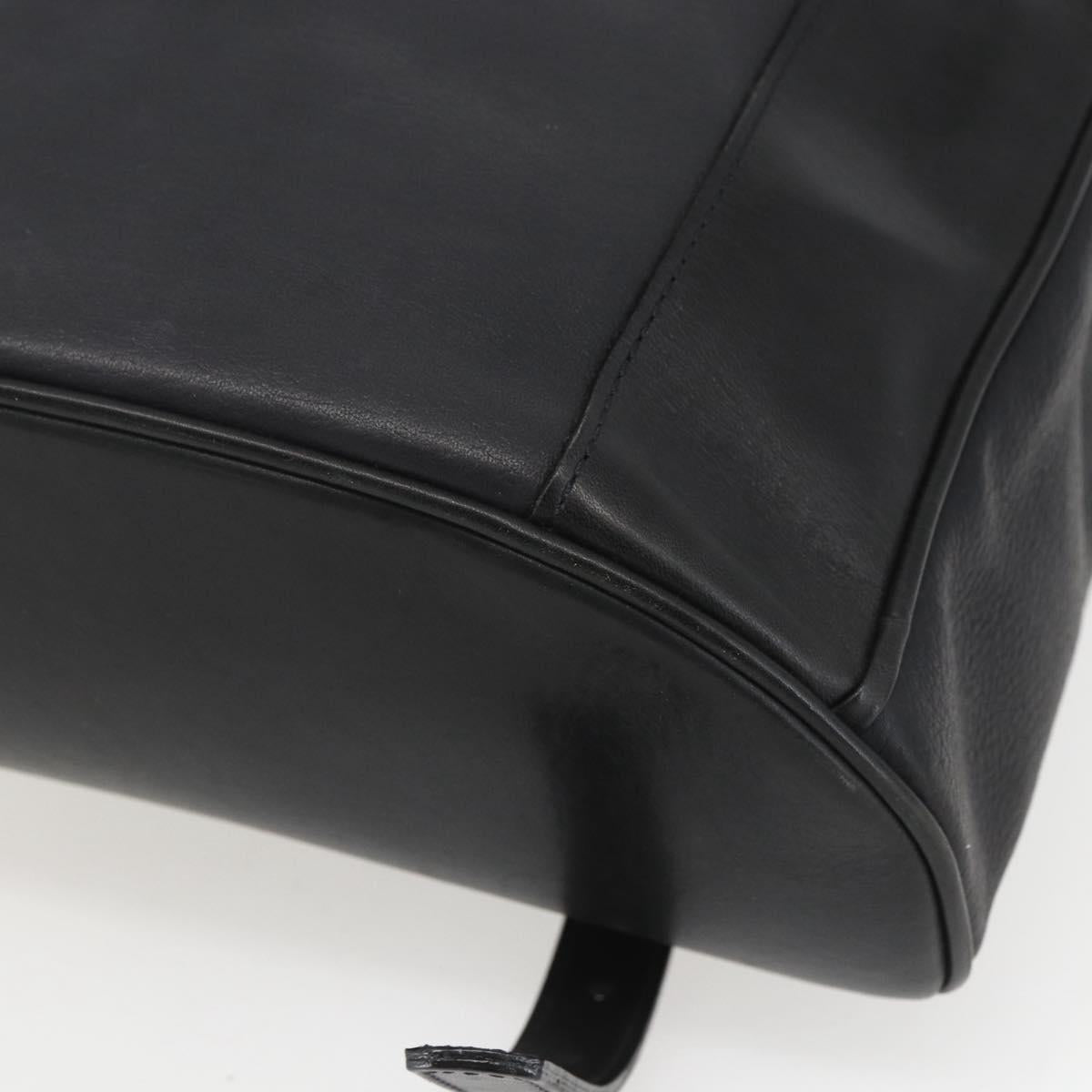 BALLY Backpack Leather Black Gold Auth ka1313