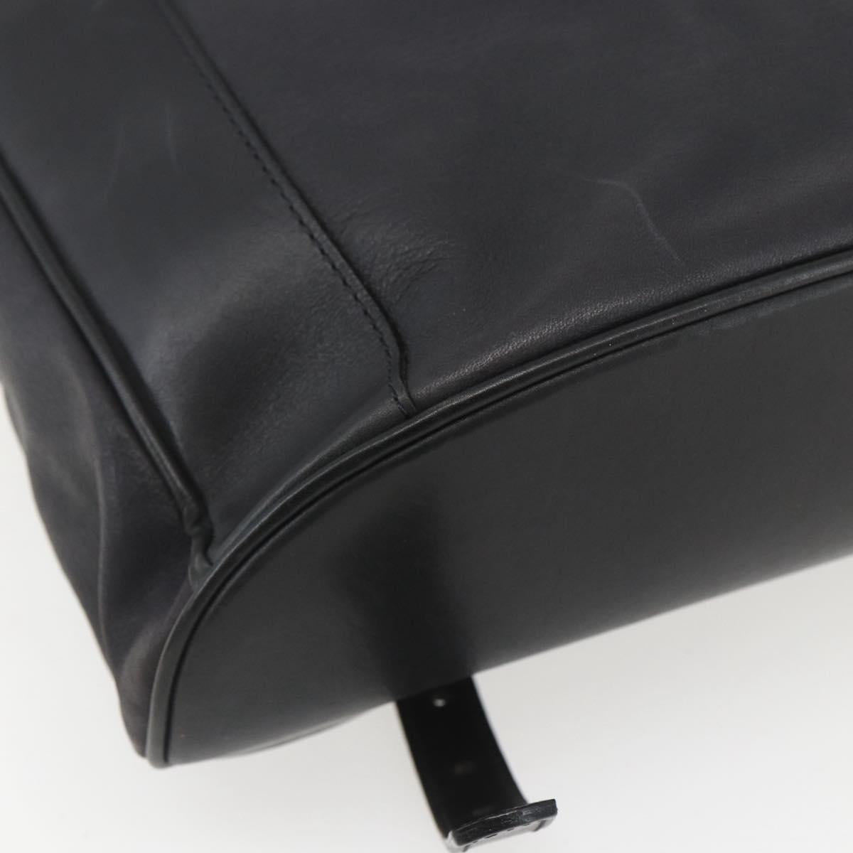 BALLY Backpack Leather Black Gold Auth ka1313