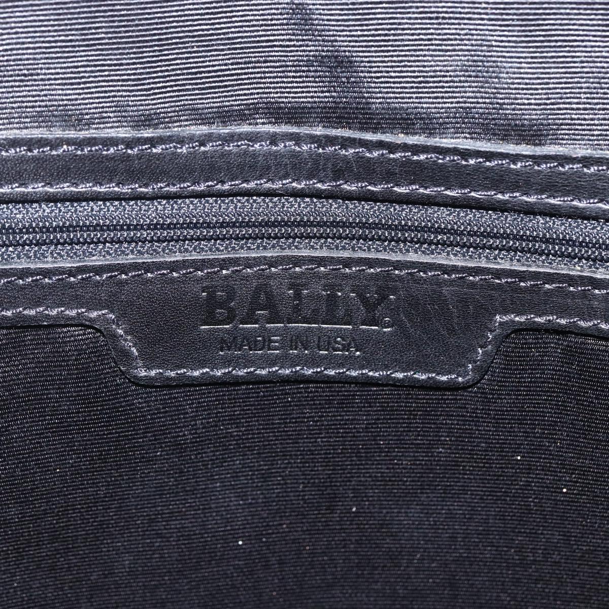 BALLY Backpack Leather Black Gold Auth ka1313