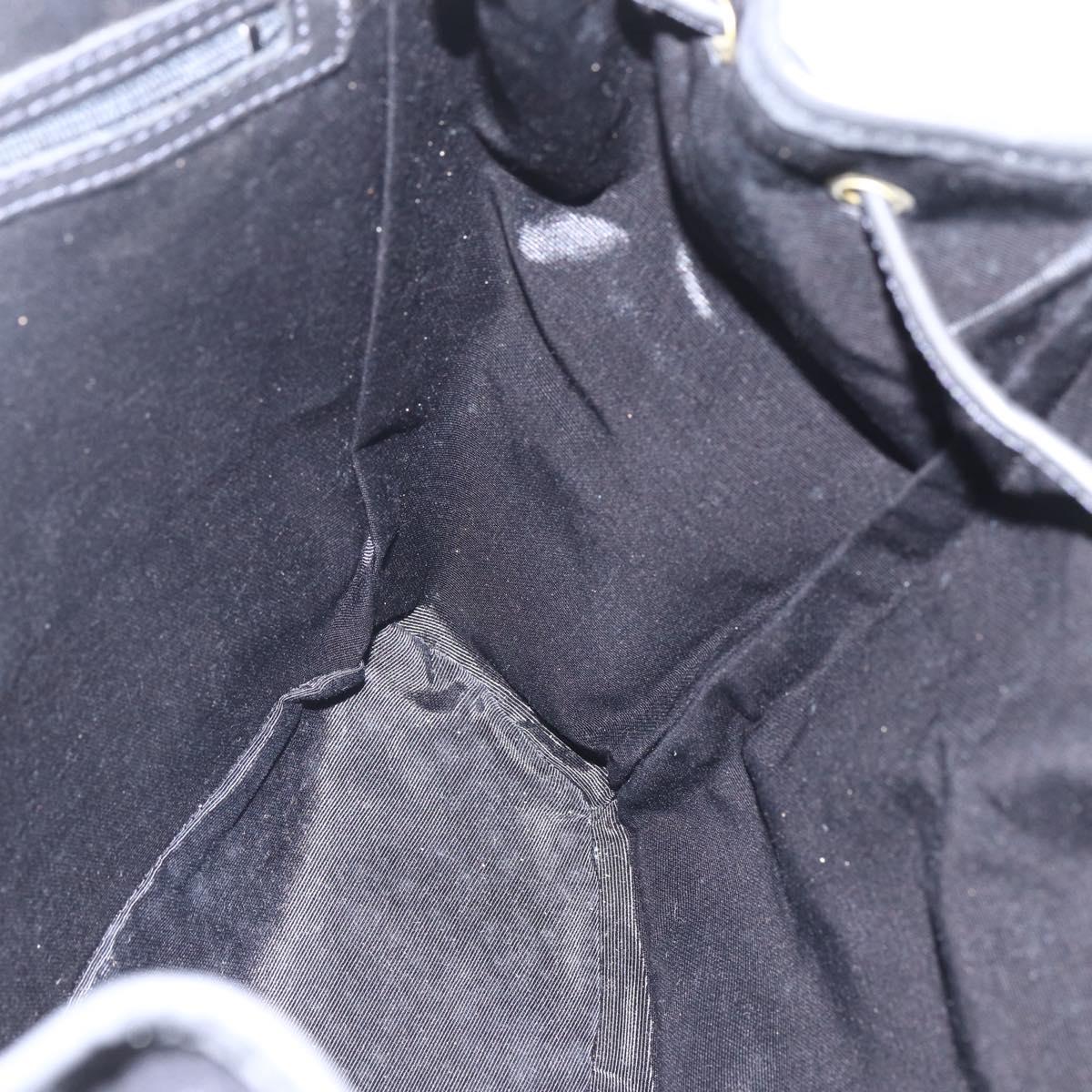 BALLY Backpack Leather Black Gold Auth ka1313