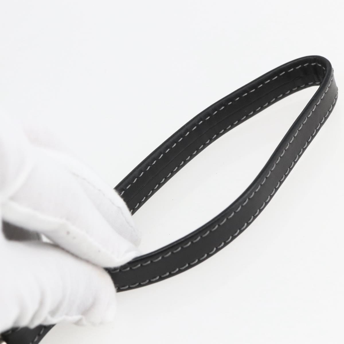 BURBERRY Clutch Bag Leather Black Silver Auth ka1315