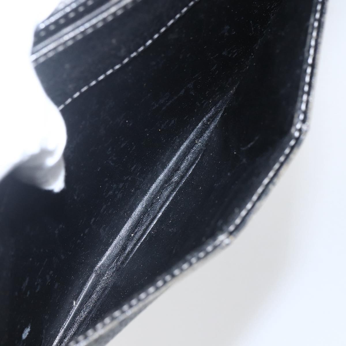 BURBERRY Clutch Bag Leather Black Silver Auth ka1315