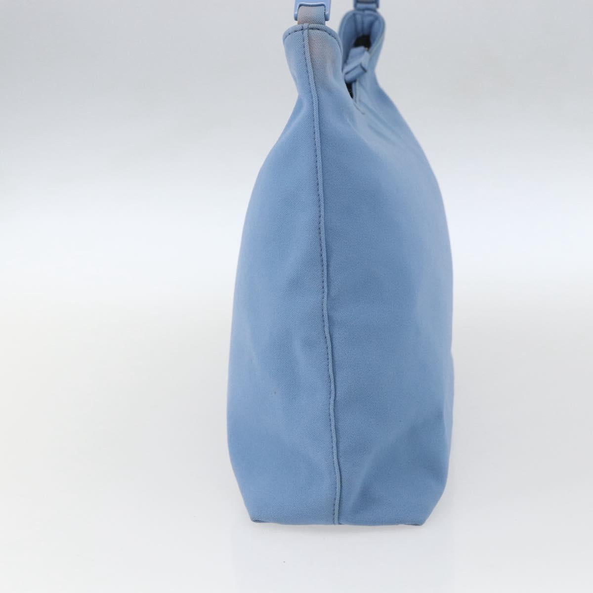 Salvatore Ferragamo Shoulder Bag Nylon Light Blue Silver Auth ka1321