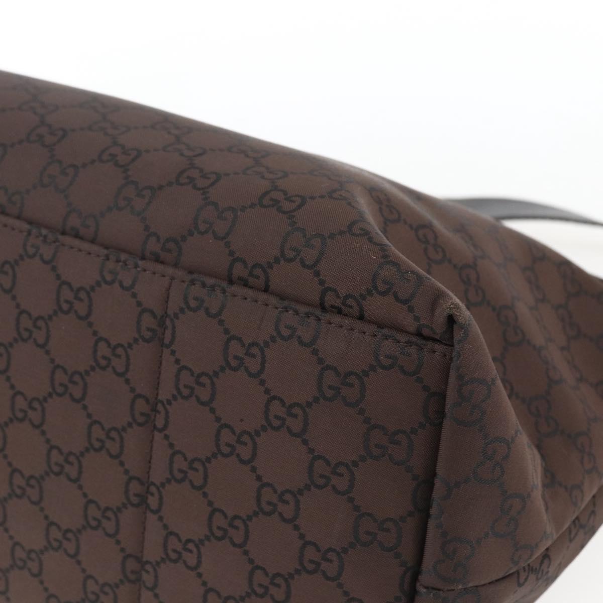 GUCCI GG Canvas Shoulder Bag Brown Silver 272350 Auth ka1322
